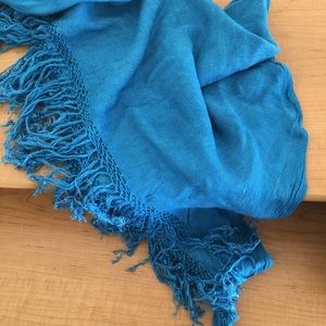 Blue cotton triangle scarf